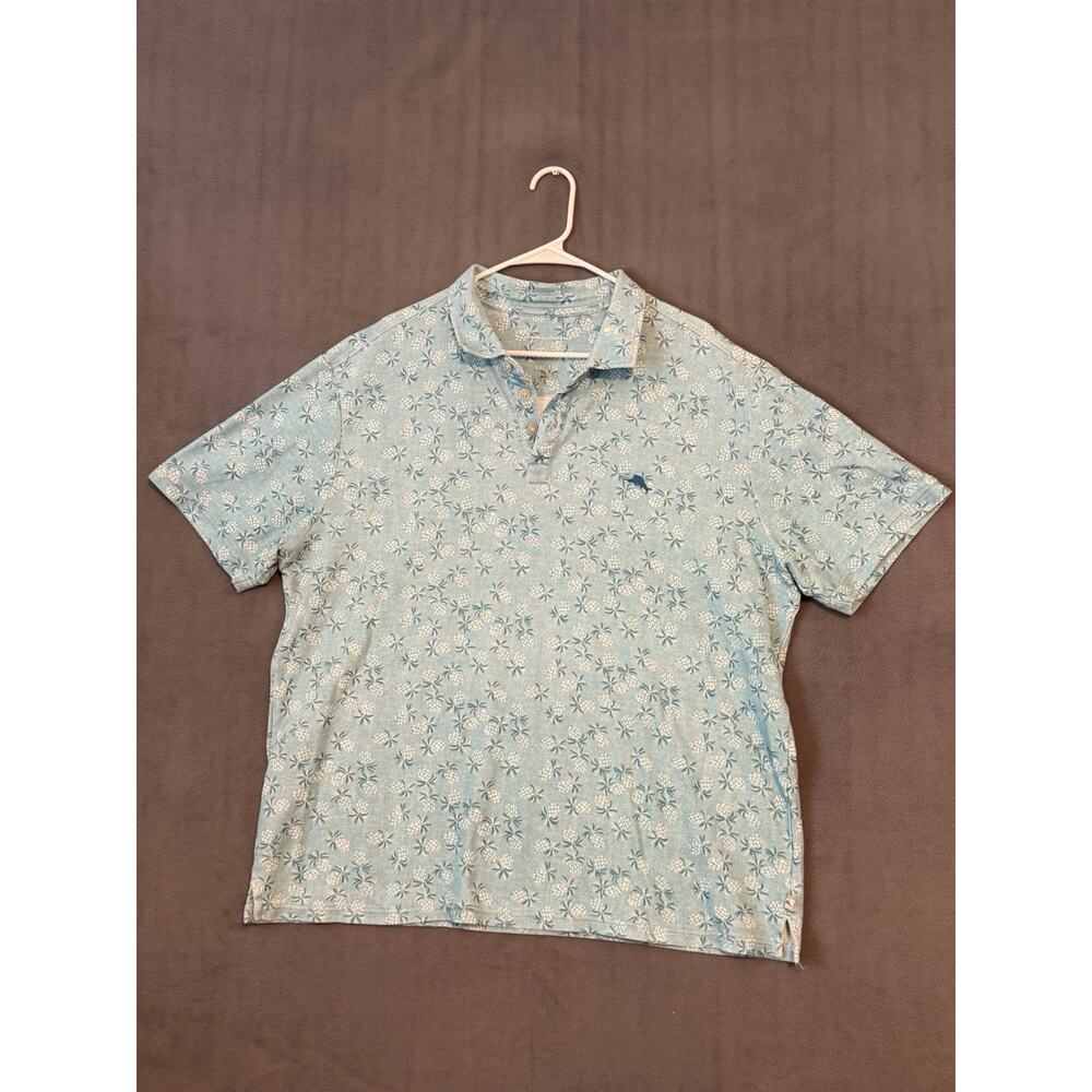 Tommy Bahama Island Zone Polo Shirt Mens 2XL Island Zone Supima Cotton Pineapple